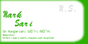 mark sari business card